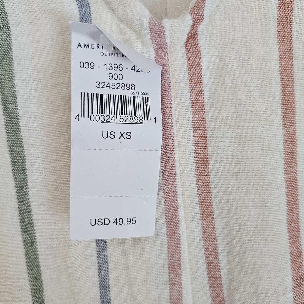 American Eagle Outfitters Striped Jumpsuit - White with Multicolor Stripes - Picture 3 of 10
